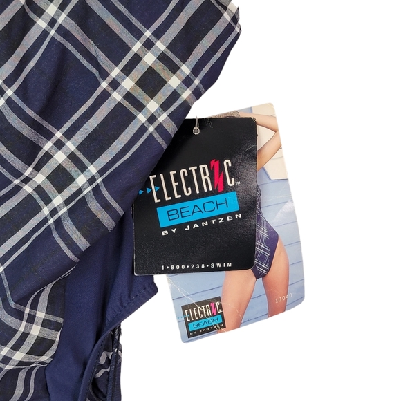 Electric Beach by Jantzen Vintage 90's Beach Pool One Piece Swim Suit 7/8 NWT - Picture 2 of 11